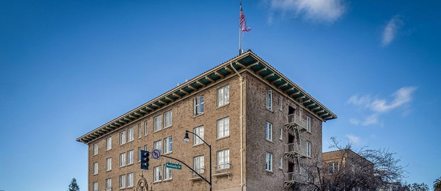 Hotel Petaluma seen from Kentucky Street