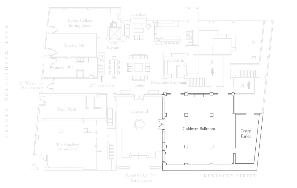 Floor plan of the Goldman Ballroom